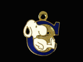 Snoopy Alphabet Cloisonne Charm - Blue "C" - snoopn4pnuts.com
