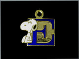 Snoopy Alphabet Cloisonne Charm - Blue "E"