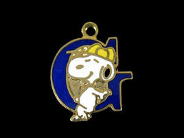 Snoopy Alphabet Cloisonne Charm - Blue "G" - snoopn4pnuts.com