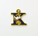 Snoopy Alphabet Cloisonne Charm - Blue "K"