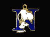 Snoopy Alphabet Cloisonne Charm - Blue "N"