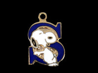 Snoopy Alphabet Cloisonne Charm - Blue 