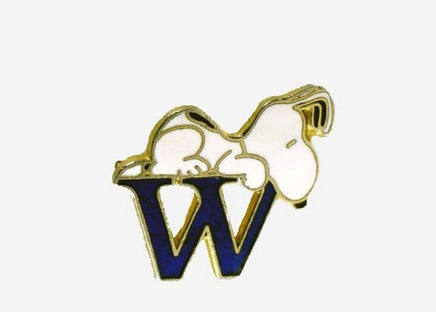 Snoopy Alphabet Cloisonne Pin - Blue "W" - snoopn4pnuts.com
