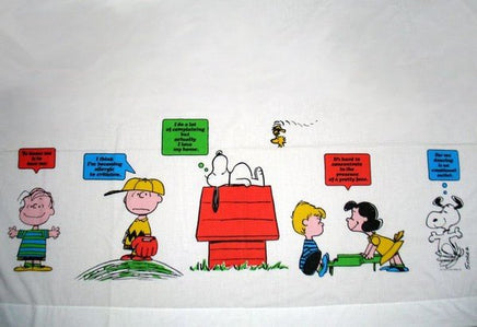 Vintage Peanuts Gang Flat Sheet - Border Images - snoopn4pnuts.com