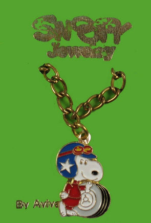 Snoopy Race Car Driver Child's Enamel Bracelet - snoopn4pnuts.com