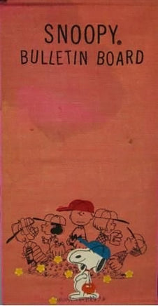 Snoopy Burlap Bulletin Board - Baseball
