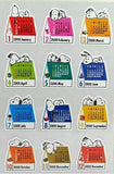 Snoopy Calendar Stickers (Year 2000) - REDUCED PRICE!
