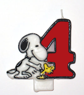 Snoopy Number 4 Vintage Birthday Candle - snoopn4pnuts.com