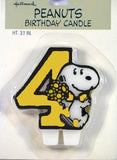 Snoopy Vintage  Number 4 Birthday Candle