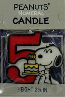 Snoopy Number 5 Vintage Birthday Candle