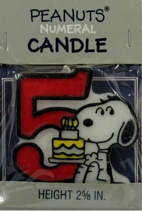 Snoopy Number 5 Vintage Birthday Candle