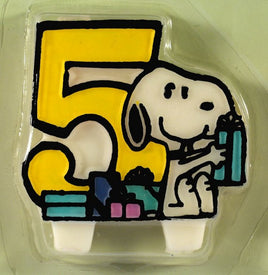 Snoopy Number 5 Vintage Birthday Candle