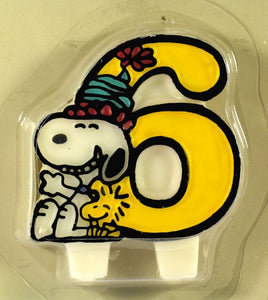 Snoopy Number 6 Vintage Birthday Candle