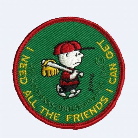 CHARLIE BROWN VINTAGE PATCH - I NEED ALL THE FRIENDS I CAN GET