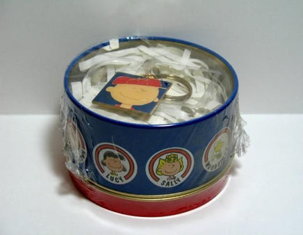 Charlie Brown Key Ring In Decorative Tin Canister Set