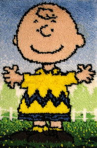 Charlie Brown Latch Hook Wall Hanging / Rug (Completed/Ready To Hang)