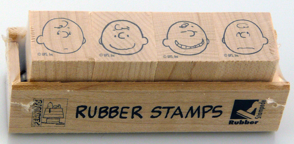 Charlie Brown Mini Rubber Stamp Set - RARE! (Used But MINT Condition)
