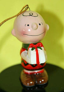 1975 Charlie Brown Holding Christmas Gift Ornament