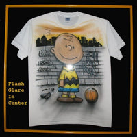 Charlie Brown "In The Hood" Framed Hand-Airbrushed T-Shirt (Professionally Framed In Wood And Glass!