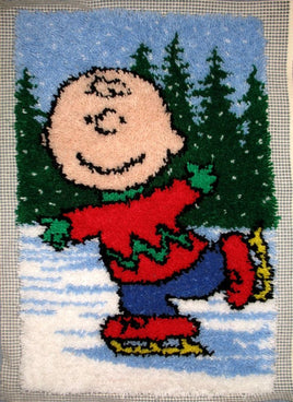 Charlie Brown Latch Hook Wall Hanging / Rug (Completed But No Backing)