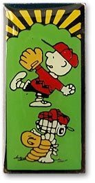 Charlie Brown And Snoopy Baseball Pin