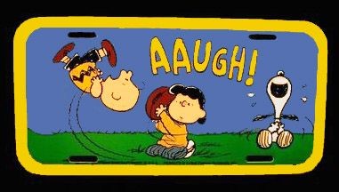 Charlie Brown And Lucy Football License Plate
