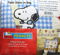 Lambs & Ivy Champ Snoopy 6 - Piece Crib and Wall Paper Border Set - snoopn4pnuts.com