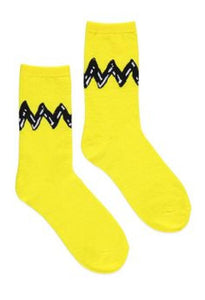 Charlie Brown Zig Zag Crew-Length Socks