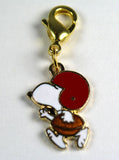 Snoopy Football Player Cloisonne Charm With Clasp