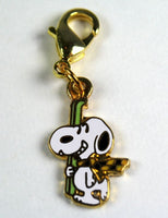 Snoopy Skier Cloisonne Charm With Clasp