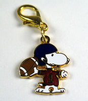 Snoopy Football Player Cloisonne Charm With Clasp