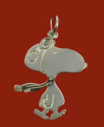 Snoopy Flying Ace 100% Sterling Silver Pendant - snoopn4pnuts.com