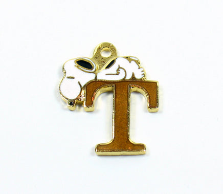 Snoopy Alphabet Cloisonne Charm - Gold "T" - snoopn4pnuts.com