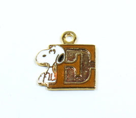 Snoopy Alphabet Cloisonne Charm - Gold "E" - snoopn4pnuts.com