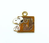 Snoopy Alphabet Cloisonne Charm - Gold "E"