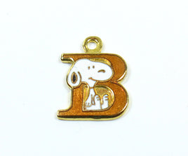 Snoopy Alphabet Cloisonne Charm - Gold "B" - snoopn4pnuts.com