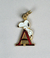 Snoopy Alphabet Cloisonne Charm - Red 