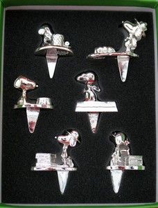 Snoopy Silver Plated Candle Holders Set
