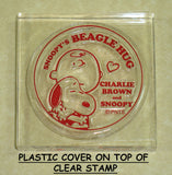 Peanuts Clear Vinyl Stamp On Thick Acrylic Block -  Charlie Brown and Snoopy Beagle Hug