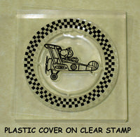 Peanuts Clear Vinyl Stamp On Thick Acrylic Block -  Snoopy Flying Ace
