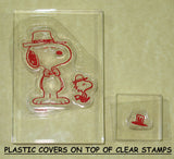 Peanuts Clear Vinyl Stamp Set On Thick Acrylic Blocks -  Formal Snoopy and Woodstock