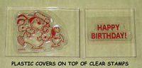 Peanuts Clear Vinyl Stamp Set On Thick Acrylic Blocks -  Happy Birthday Snoopy, Olaf, and Belle
