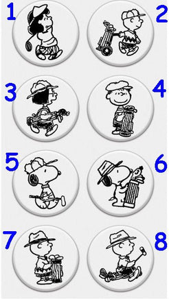 Peanuts Clear Vinyl Stamp On Thick Acrylic Block - Golfer - snoopn4pnuts.com