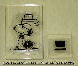 Peanuts Clear Vinyl Stamp Set On Thick Acrylic Blocks - Snoopy Salesman - snoopn4pnuts.com