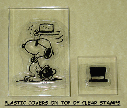 Peanuts Clear Vinyl Stamp Set On Thick Acrylic Blocks - Snoopy Salesman - snoopn4pnuts.com