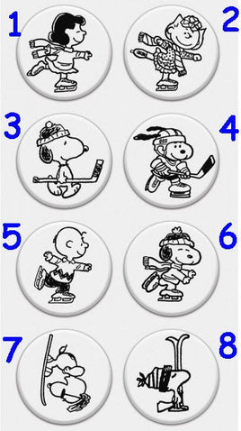 Peanuts Clear Vinyl Stamp On Thick Acrylic Block - Winter Sports - snoopn4pnuts.com