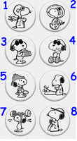 Peanuts Clear Vinyl Stamp On Thick Acrylic Block - Snoopy Personas