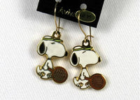 Snoopy Tennis Player Cloisonne Latch Back Earrings
