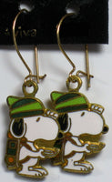 Snoopy Explorer Cloisonne Latch Back Earrings