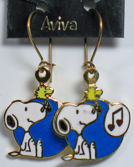 Singing Woodstock Cloisonne Latch Back Earrings